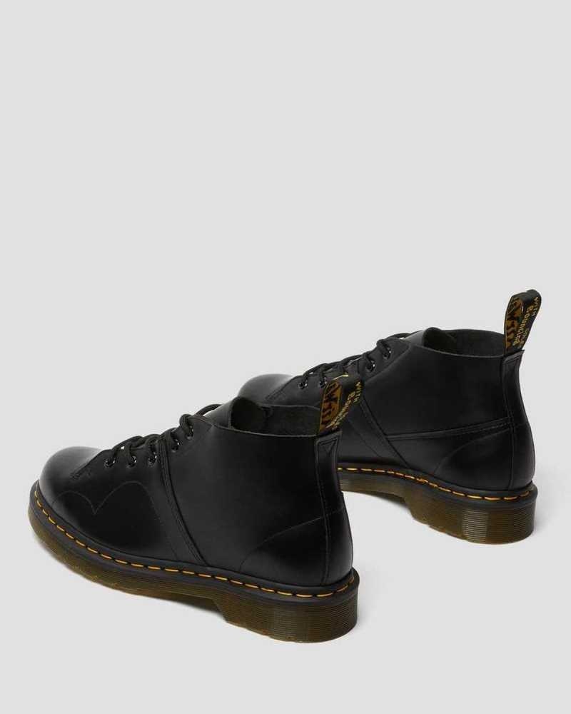 Dr Martens Church Smooth Lær Monkey Boots Støvletter Dame Svarte | ESGPX7235