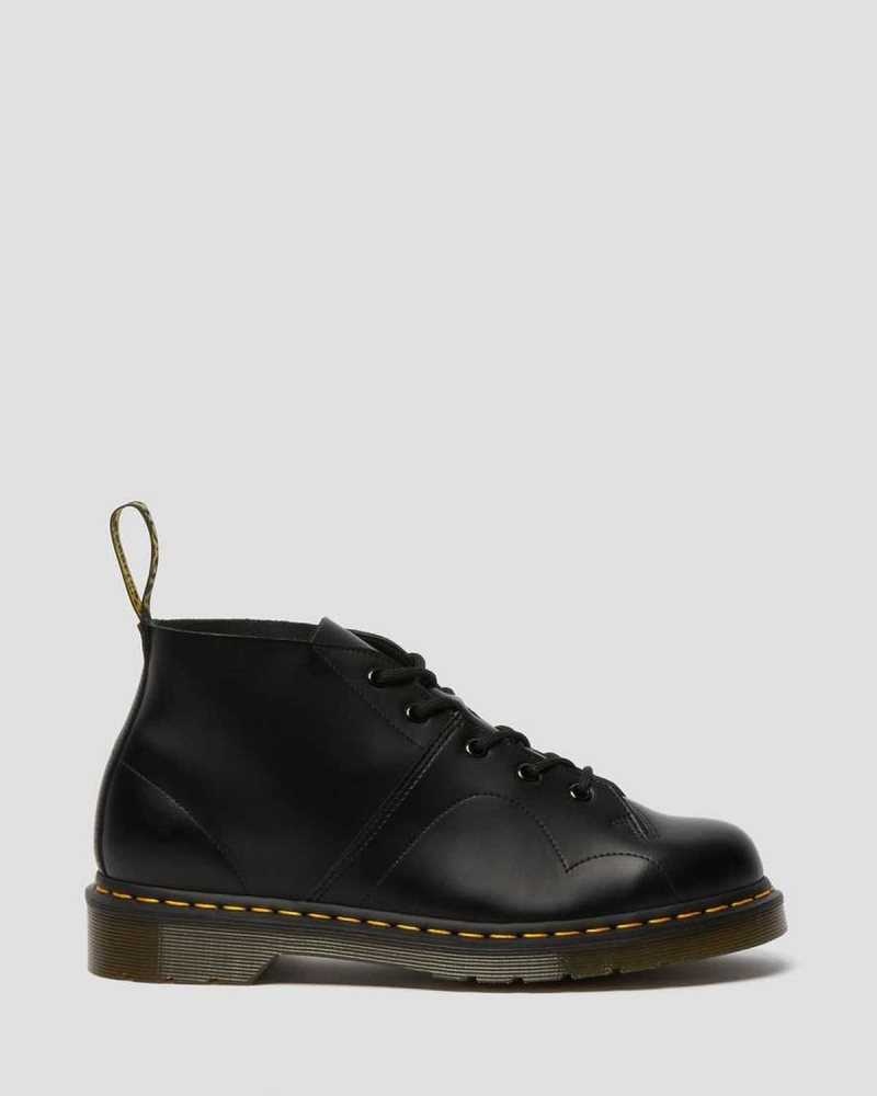 Dr Martens Church Smooth Lær Monkey Boots Støvletter Dame Svarte | ESGPX7235