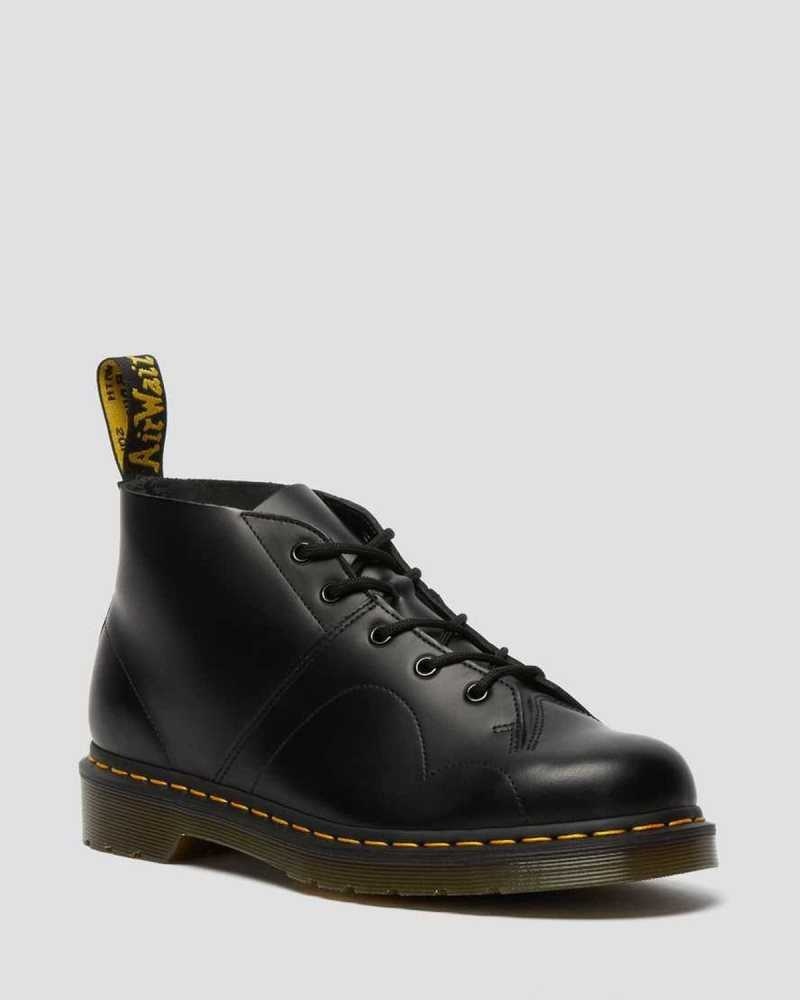 Dr Martens Church Smooth Lær Monkey Boots Støvler Dame Svarte | ZNMVW2438