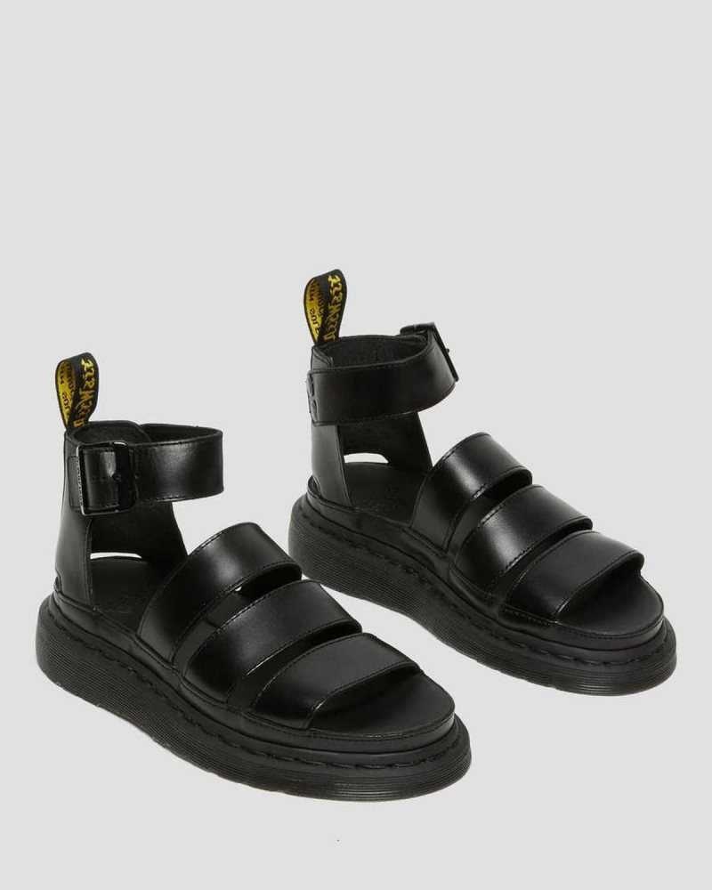 Dr Martens Clarissa II Lær Reima Sandals Gladiatorsandaler Dame Svarte | DKNOI1753