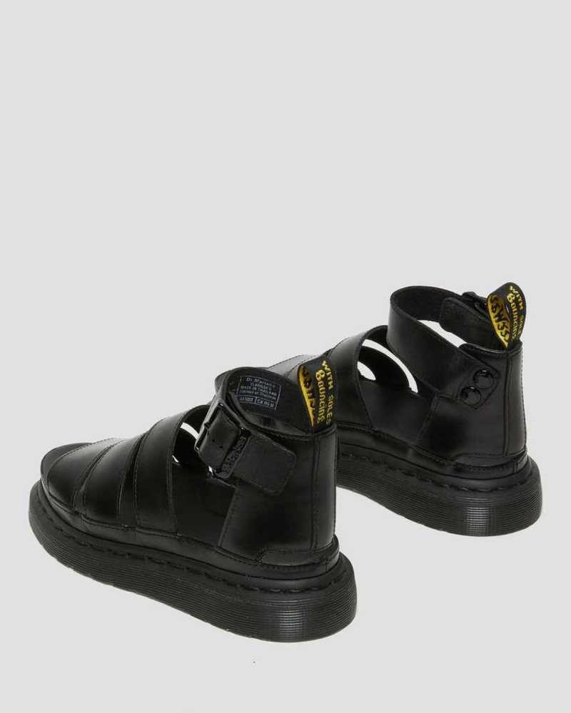 Dr Martens Clarissa II Lær Reima Sandals Gladiatorsandaler Dame Svarte | DKNOI1753