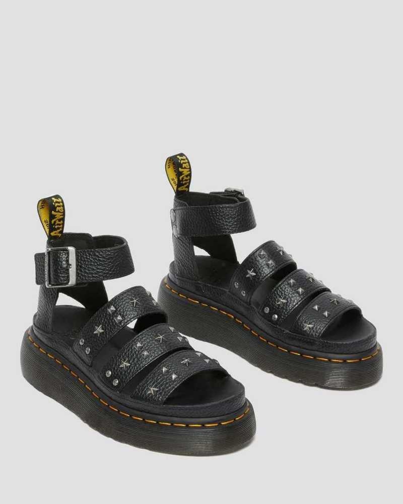 Dr Martens Clarissa Milled Nappa Platform Reima Sandals Platåsandaler Dame Svarte | XLDAE4231