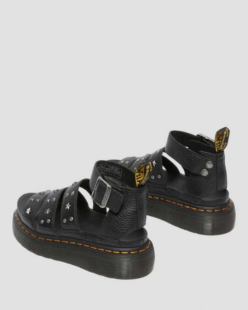 Dr Martens Clarissa Milled Nappa Platform Reima Sandals Platåsandaler Dame Svarte | XLDAE4231