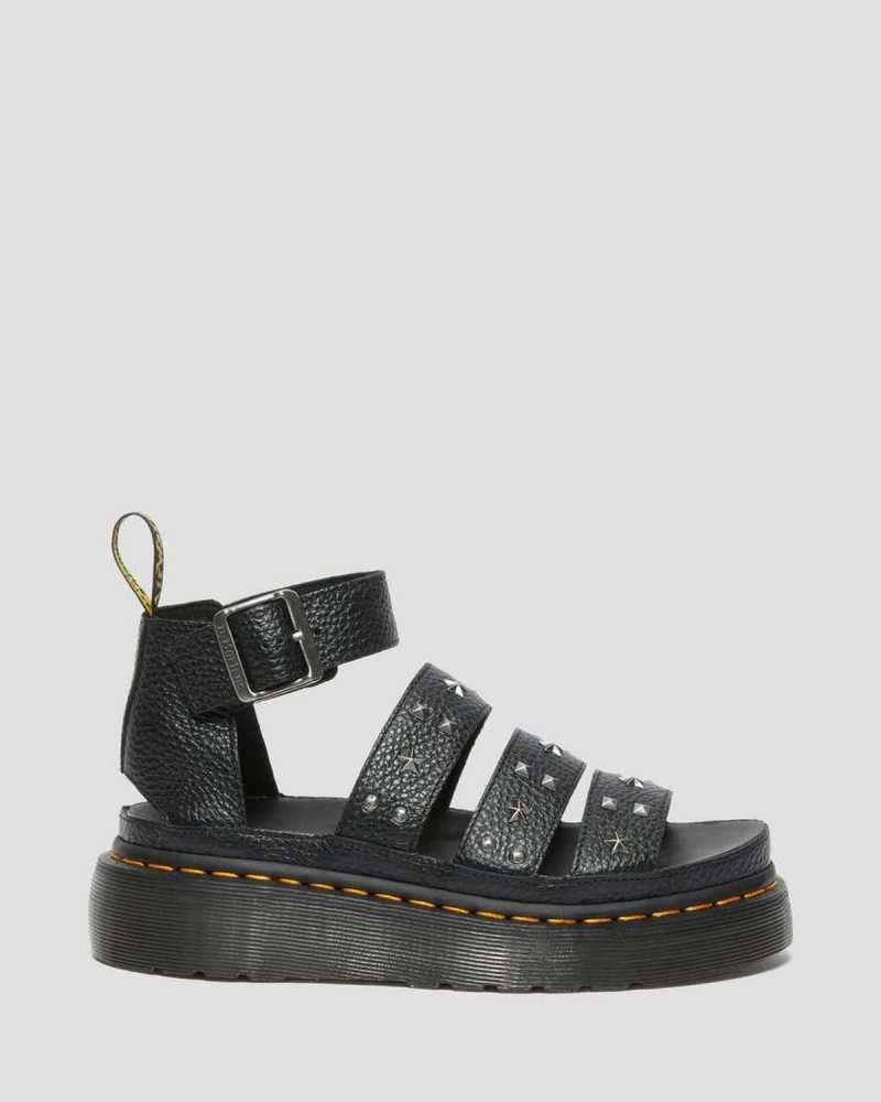 Dr Martens Clarissa Milled Nappa Platform Reima Sandals Platåsandaler Dame Svarte | XLDAE4231