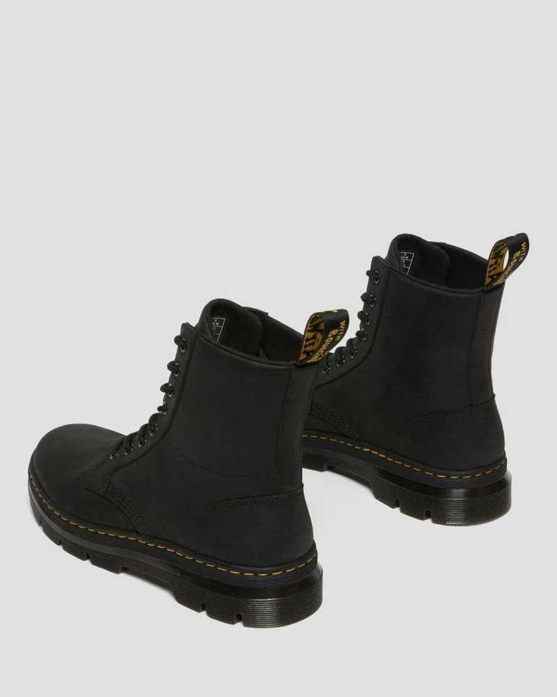 Dr Martens Combs Lær Vanlige Boots Støvletter Dame Svarte | AOTVE1462