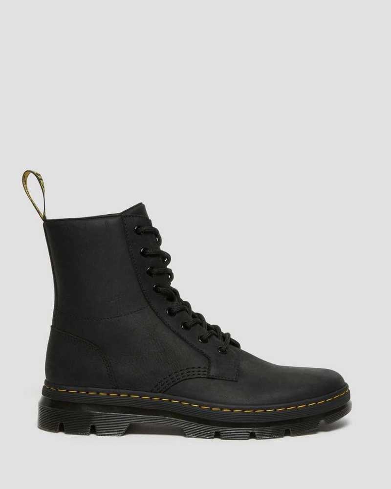 Dr Martens Combs Lær Vanlige Boots Støvletter Herre Svarte | HMANI6743