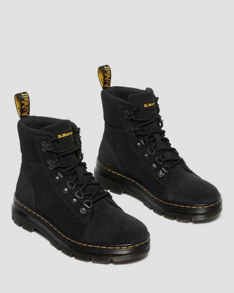 Dr Martens Combs Semsket Skinn Vanlige Boots Fritidsstøvler Dame Svarte | CIFXQ9345