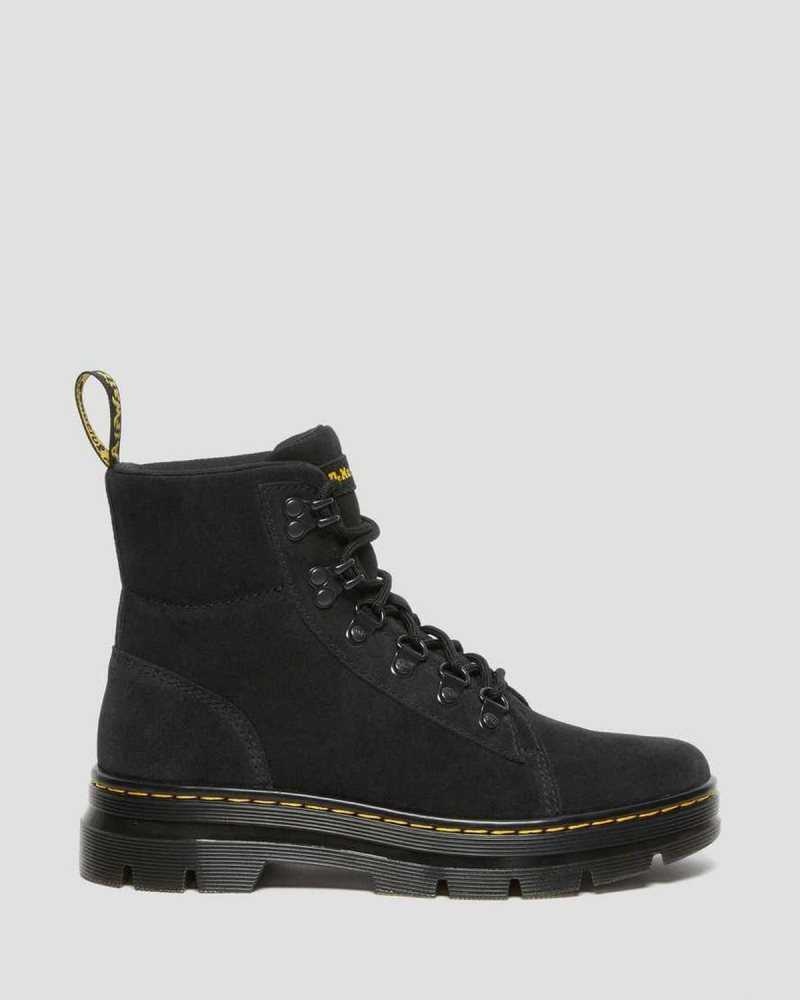 Dr Martens Combs Semsket Skinn Vanlige Boots Fritidsstøvler Dame Svarte | CIFXQ9345