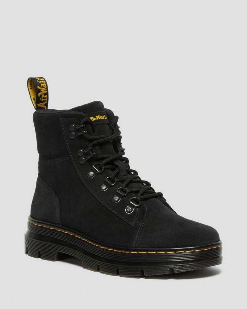 Dr Martens Combs Semsket Skinn Vanlige Boots Fritidsstøvler Dame Svarte | CIFXQ9345