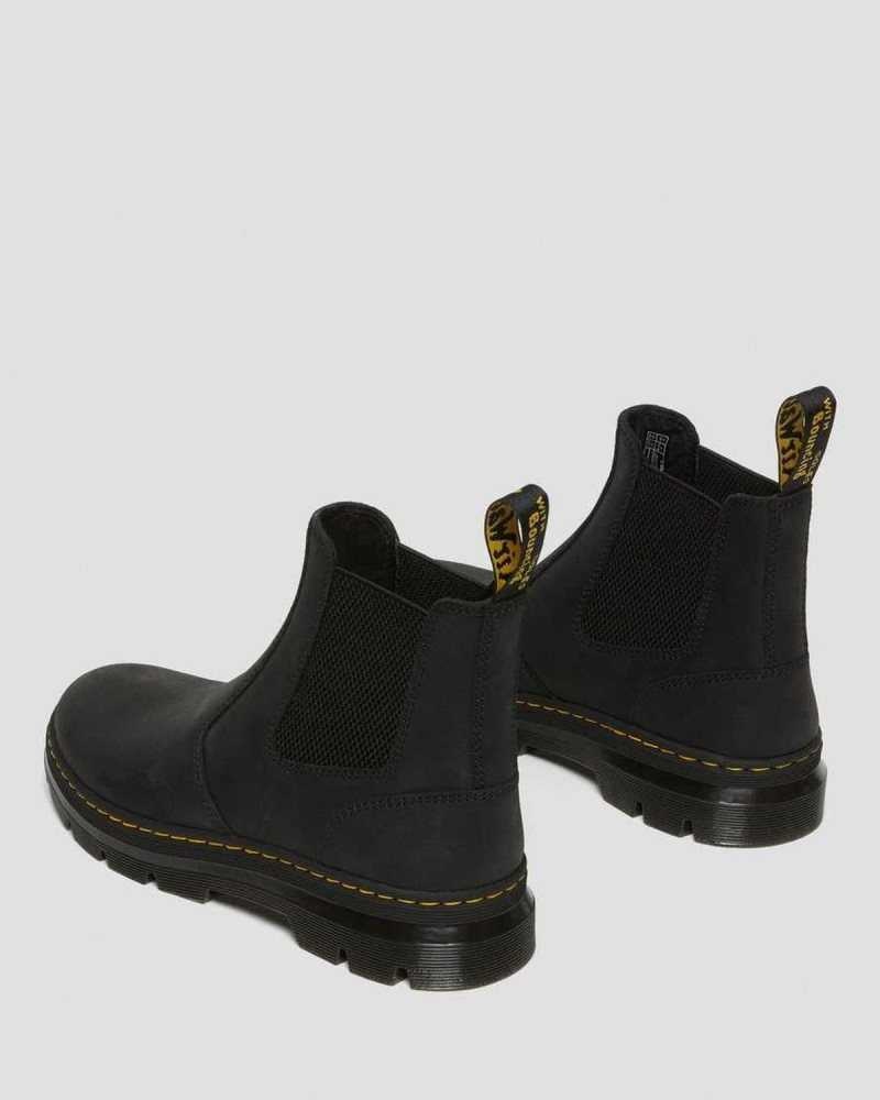 Dr Martens Embury Lær Vanlige Chelsea Boots Støvletter Dame Svarte | XKRNY9831