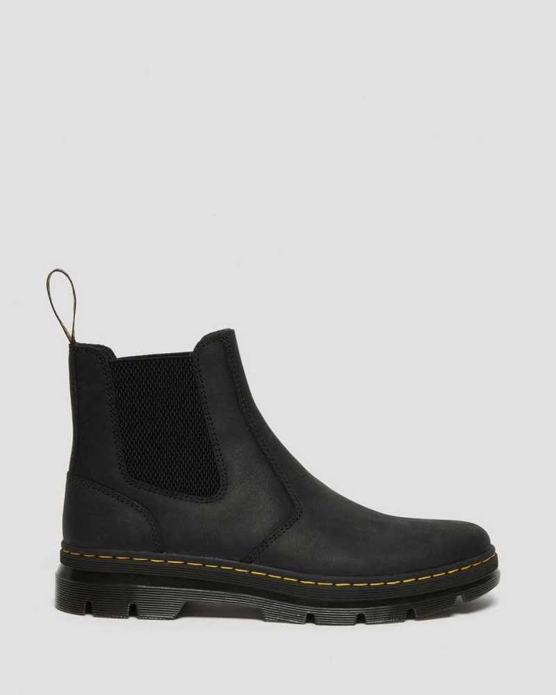 Dr Martens Embury Lær Vanlige Chelsea Boots Støvletter Dame Svarte | XKRNY9831