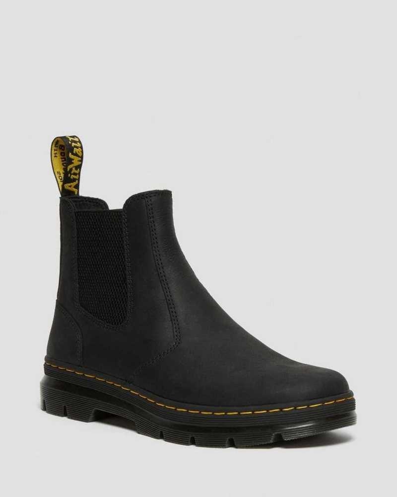 Dr Martens Embury Lær Vanlige Chelsea Boots Støvletter Dame Svarte | XKRNY9831