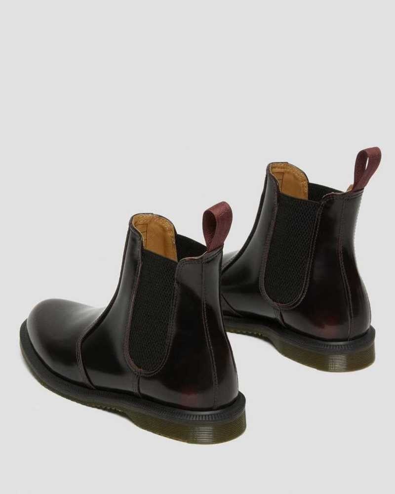 Dr Martens Flora Arcadia Lær Chelsea Boots Chelsea Støvler Dame Rosa Rød | CHOQN5024