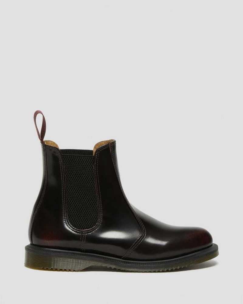 Dr Martens Flora Arcadia Lær Chelsea Boots Chelsea Støvler Dame Rosa Rød | CHOQN5024