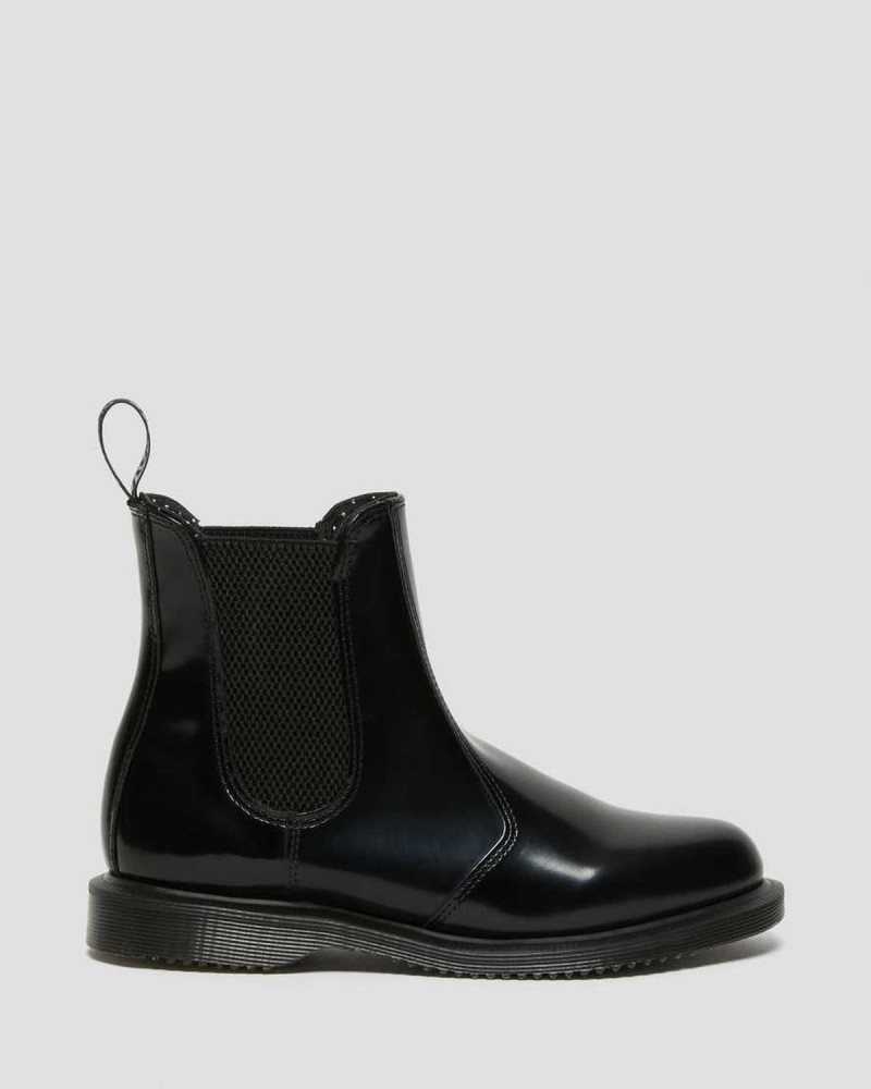 Dr Martens Flora Smooth Lær Chelsea Boots Chelsea Støvler Dame Svarte | HCRKZ8273