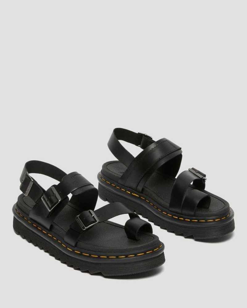 Dr Martens Fynn Lær Reima Sandals Sandaler Med Reim Herre Svarte | EGSRU0743