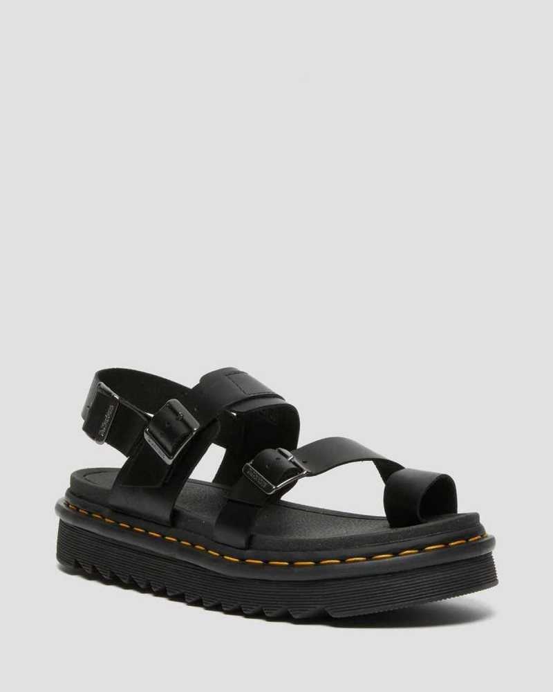 Dr Martens Fynn Lær Reima Sandals Sandaler Med Reim Herre Svarte | EGSRU0743