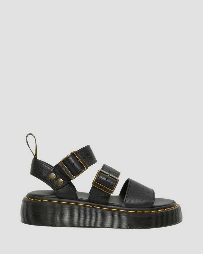 Dr Martens Gryphon Platform Gladiator Sandals Platåsandaler Dame Svarte | OAXKC4387