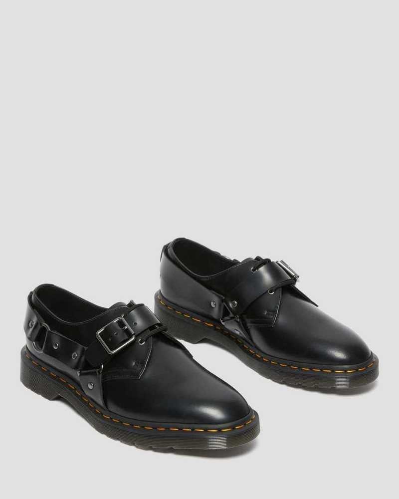 Dr Martens Henree Polished Smooth Lær Spenne Shoes Loafers Dame Svarte | FNRML7369