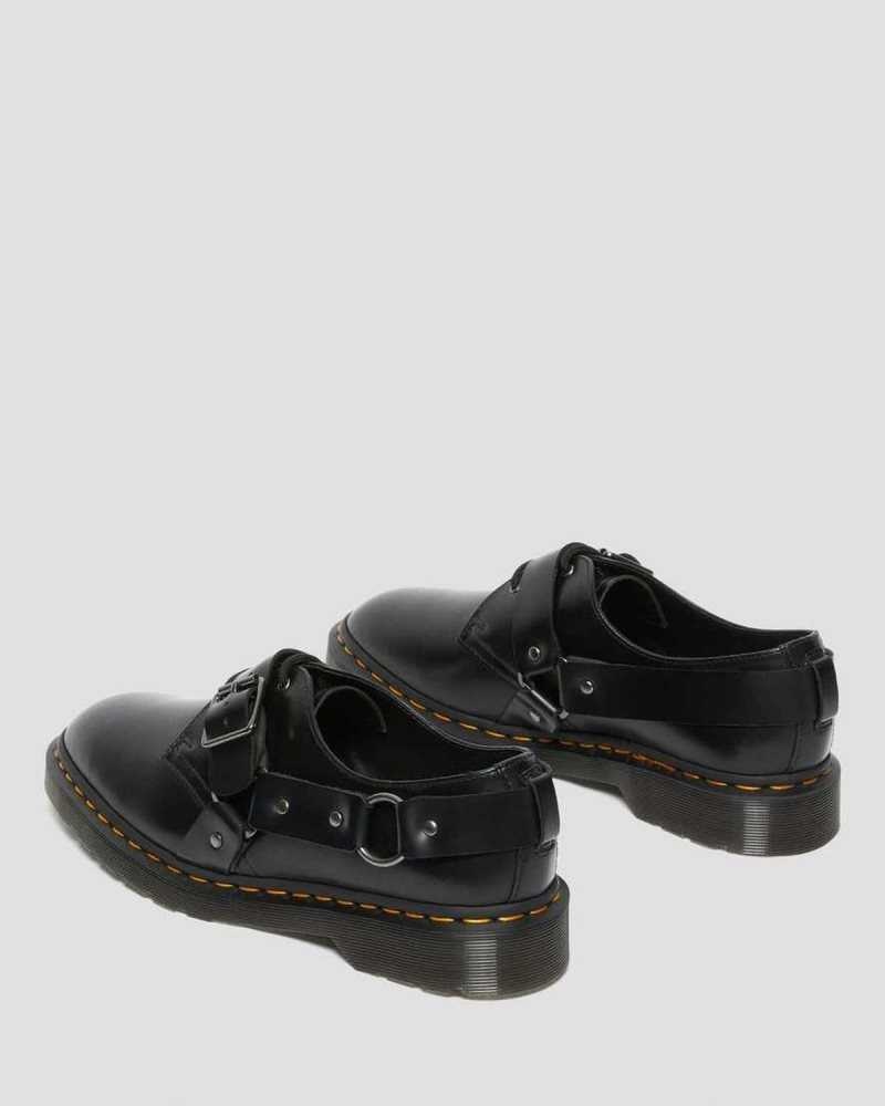 Dr Martens Henree Polished Smooth Lær Spenne Shoes Loafers Dame Svarte | FNRML7369