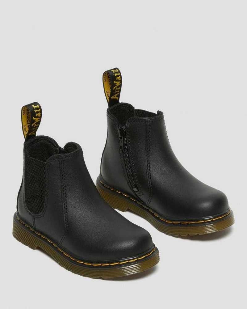 Dr Martens Infant/Toddler 2976 Softy T Lær Chelsea Boots Støvler Barn Svarte | WJTEY2314