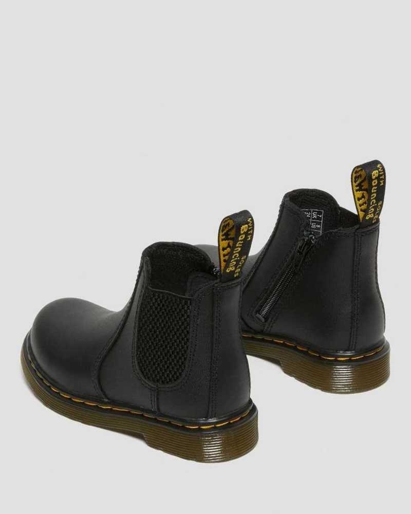 Dr Martens Infant/Toddler 2976 Softy T Lær Chelsea Boots Støvler Barn Svarte | WJTEY2314