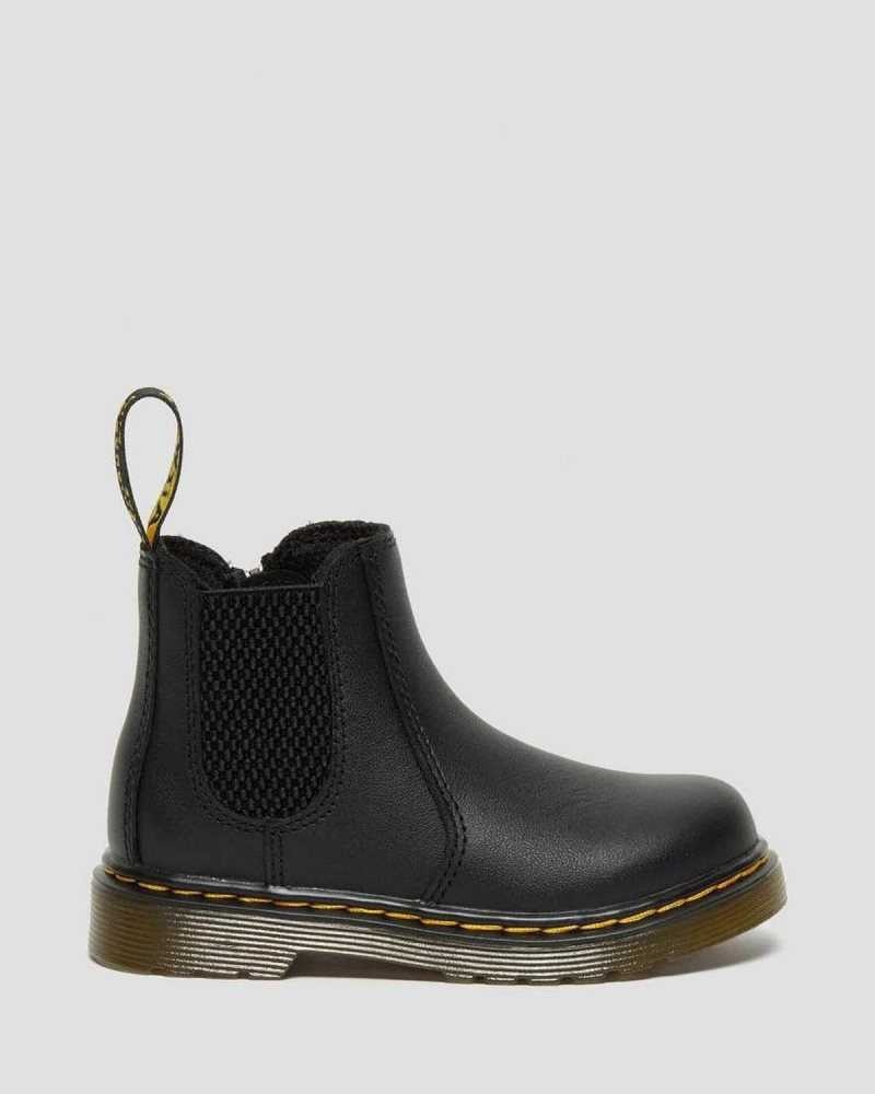 Dr Martens Infant/Toddler 2976 Softy T Lær Chelsea Boots Støvler Barn Svarte | WJTEY2314