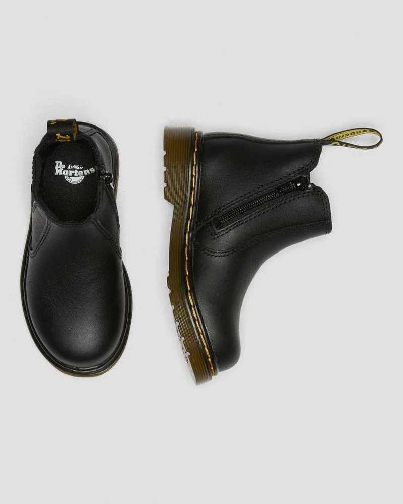 Dr Martens Infant/Toddler 2976 Softy T Lær Chelsea Boots Støvler Barn Svarte | WJTEY2314