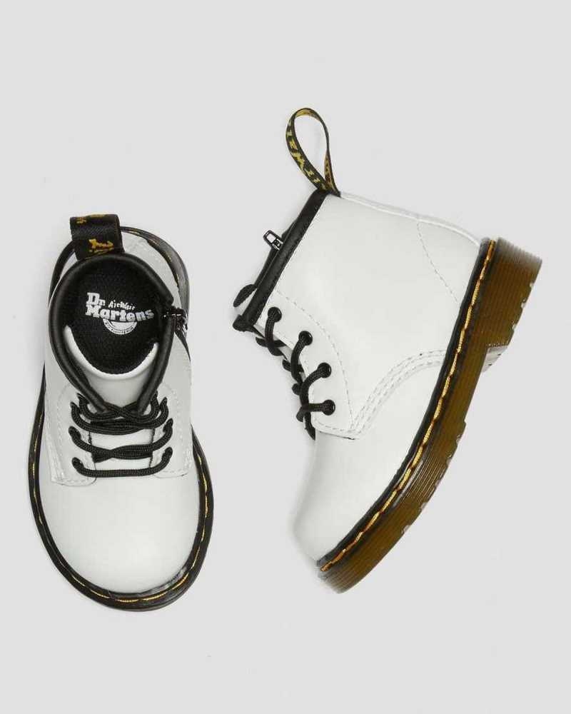 Dr Martens Infant 1460 Lær Blonder Up Boots Støvler Barn Hvite | IXOBS3429