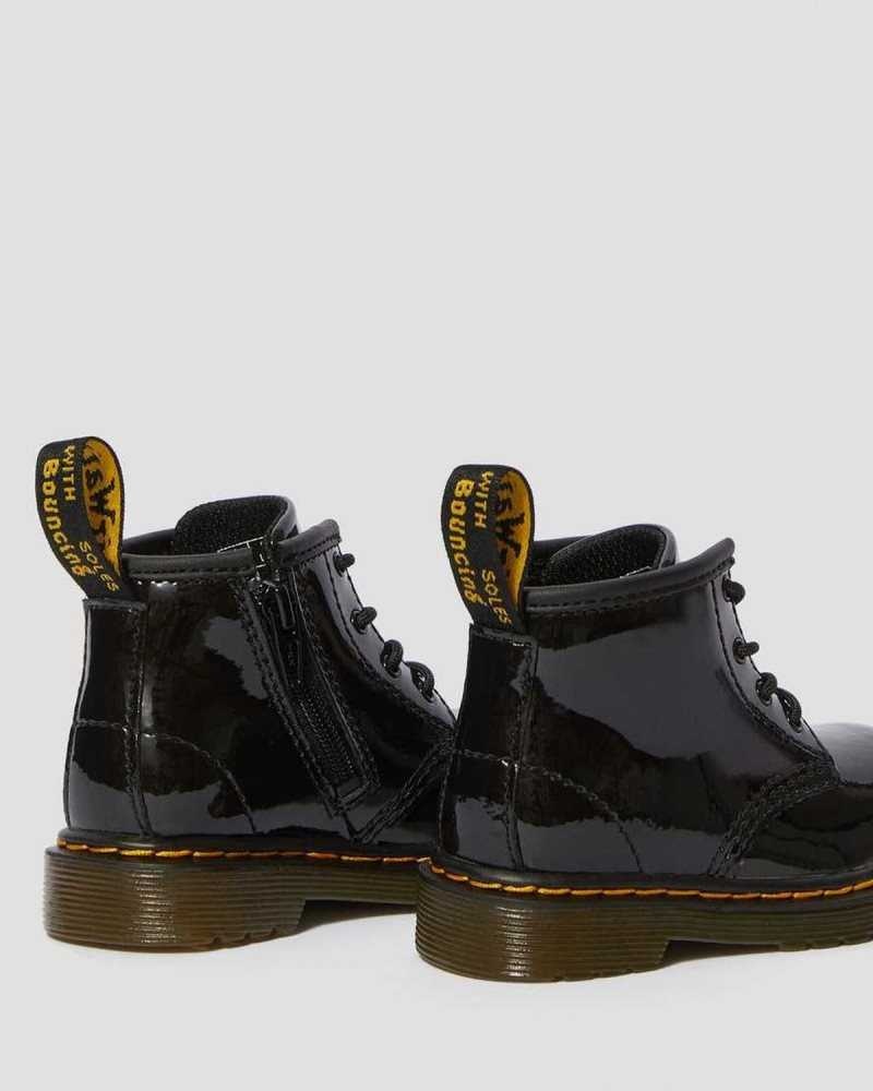 Dr Martens Infant 1460 Patent Lær Blonder Up Boots Støvler Barn Svarte | TRAIC7245