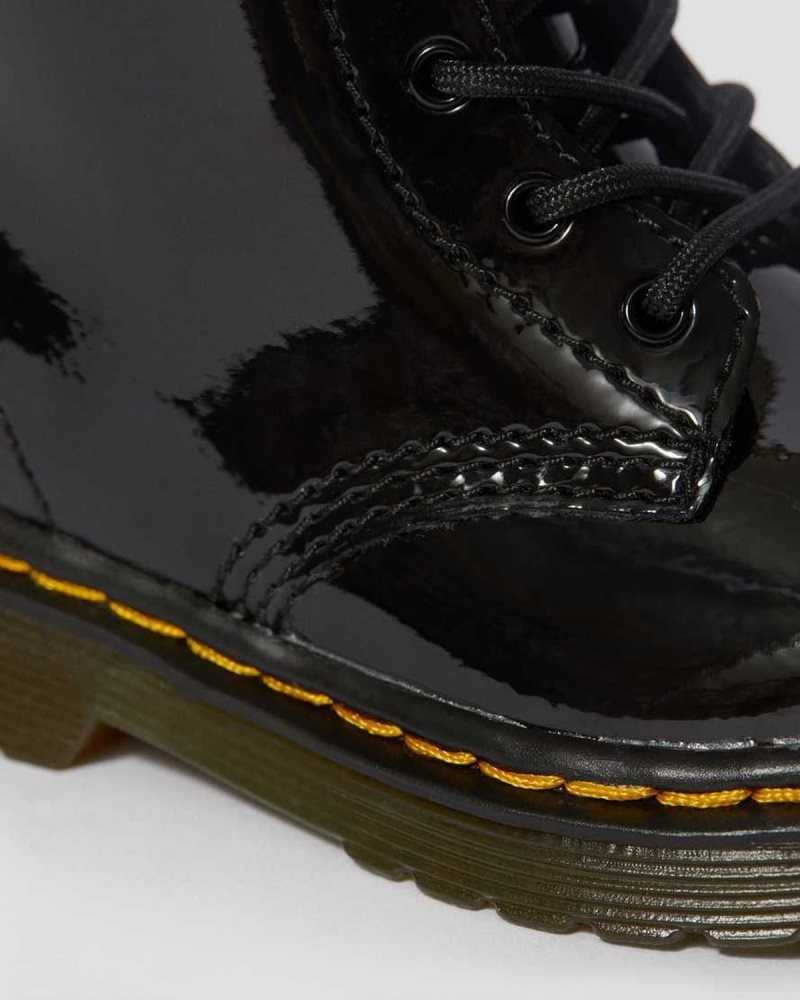 Dr Martens Infant 1460 Patent Lær Blonder Up Boots Støvler Barn Svarte | TRAIC7245