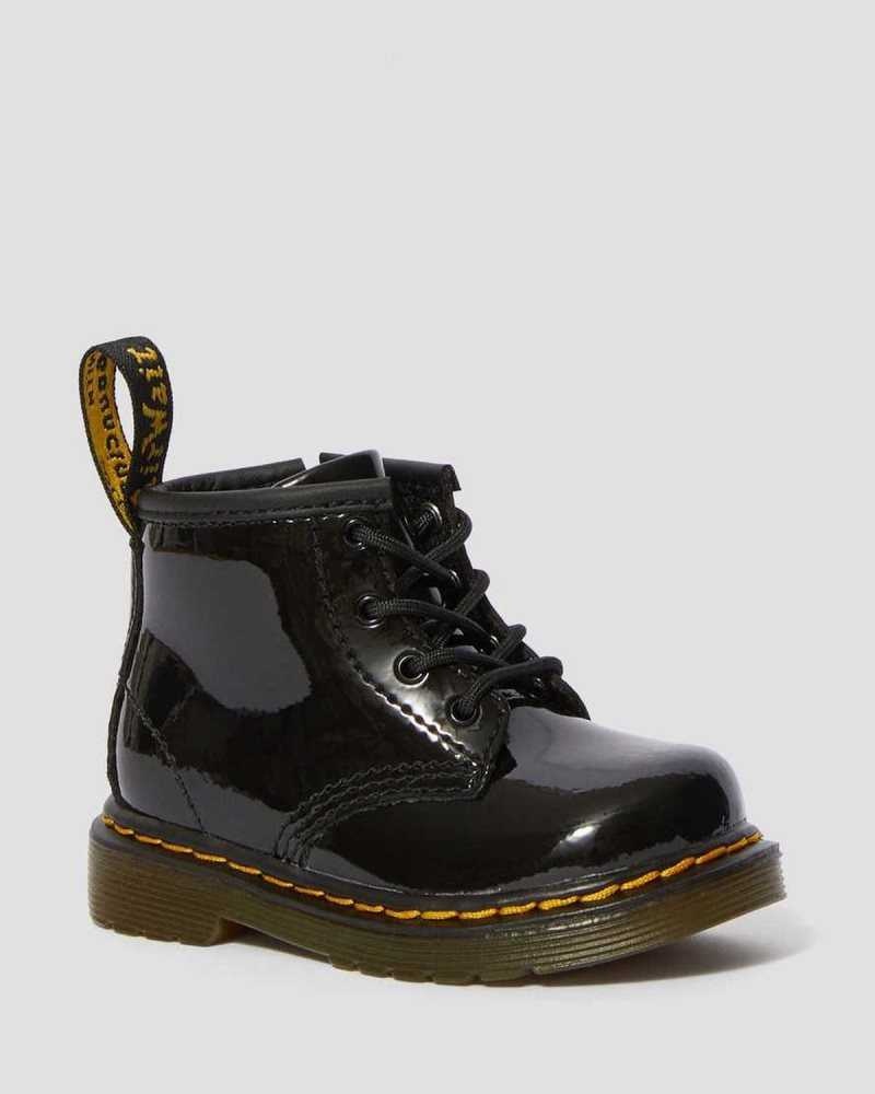 Dr Martens Infant 1460 Patent Lær Blonder Up Boots Støvler Barn Svarte | TRAIC7245