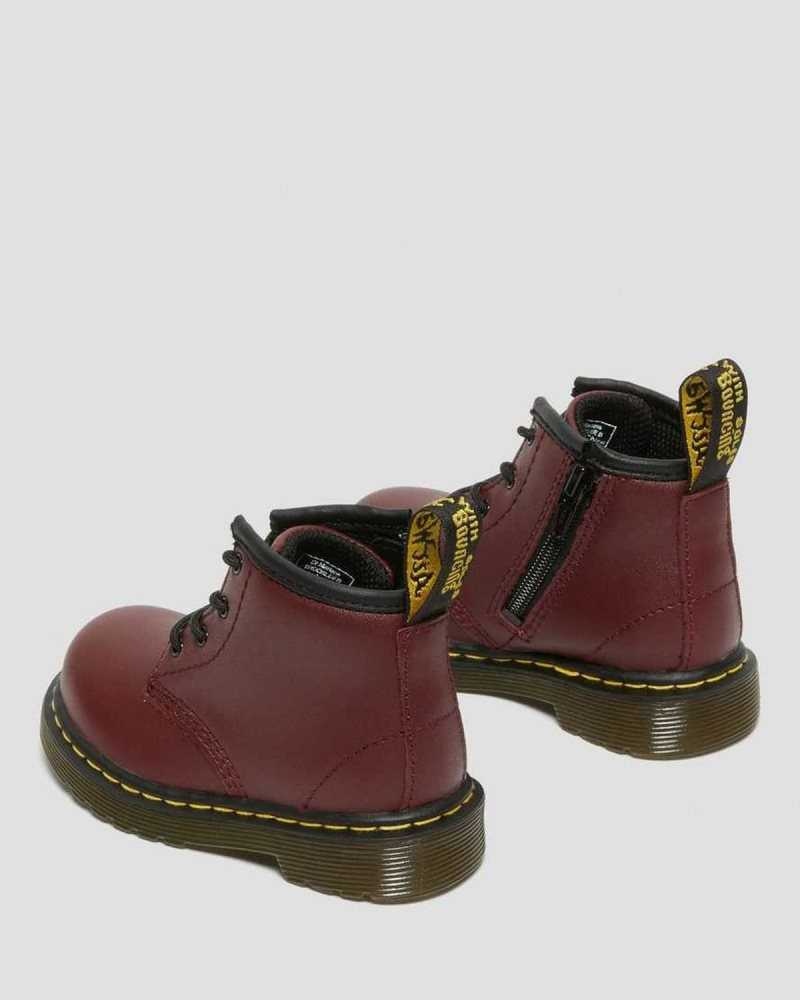 Dr Martens Infant 1460 Softy T Lær Blonder Up Boots Støvler Barn Rosa Rød | GKABI7249