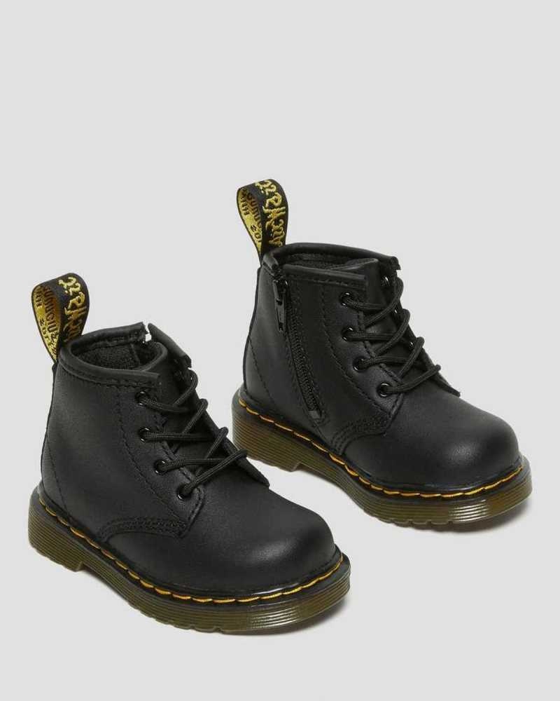 Dr Martens Infant 1460 Softy T Lær Blonder Up Boots Støvler Barn Svarte | ZMUJH6130