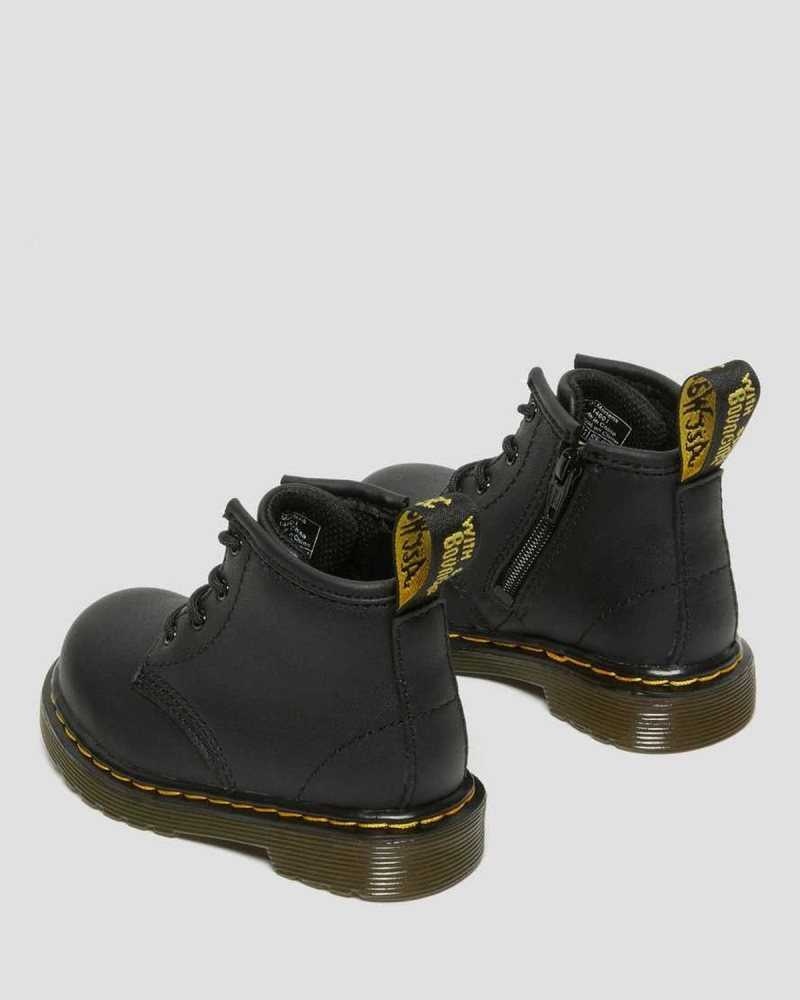 Dr Martens Infant 1460 Softy T Lær Blonder Up Boots Støvler Barn Svarte | ZMUJH6130