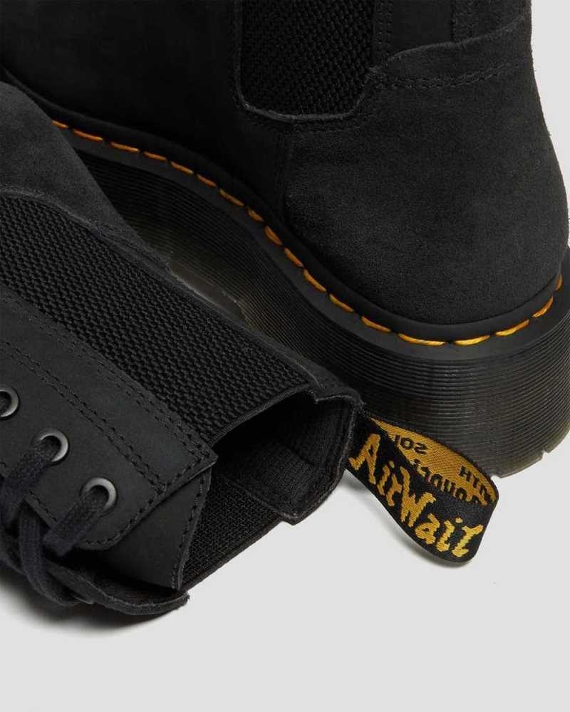 Dr Martens Jadon Nubuck Lær Platform Boots Støvletter Herre Svarte | EFIUN7042