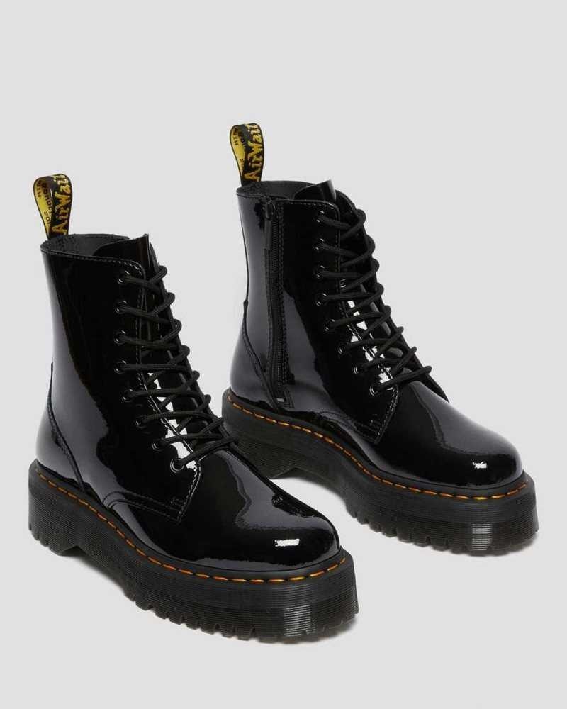 Dr Martens Jadon Patent Lær Platform Boots Støvletter Herre Svarte | WUDJA6950