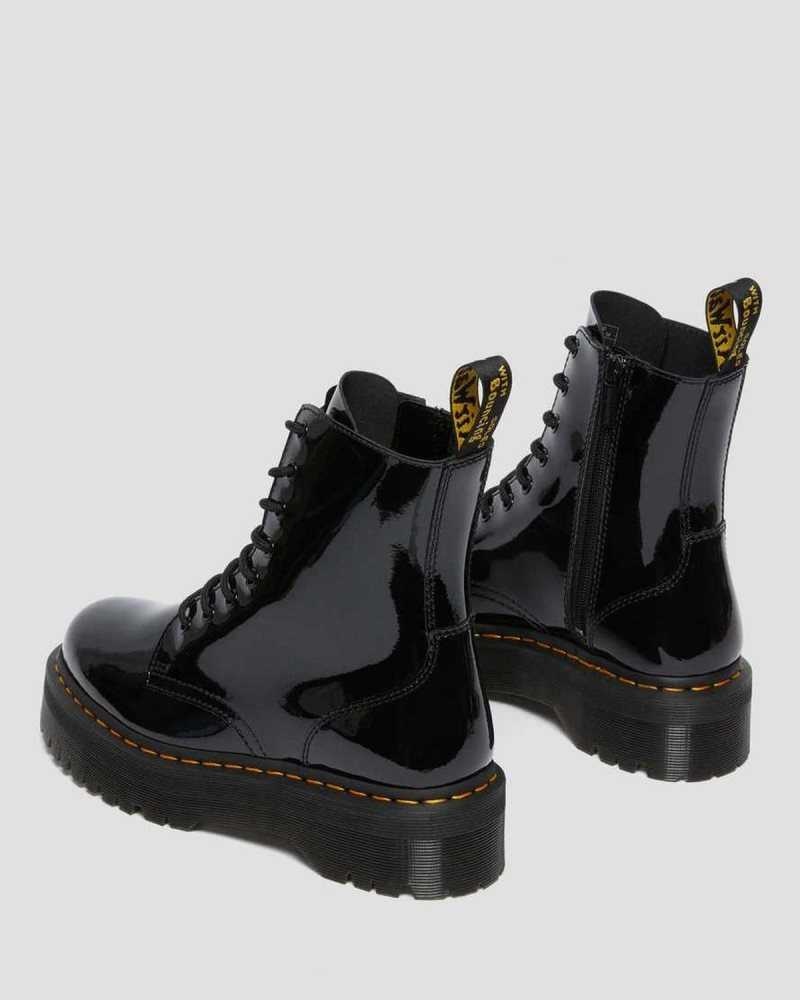 Dr Martens Jadon Patent Lær Platform Boots Støvletter Herre Svarte | WUDJA6950