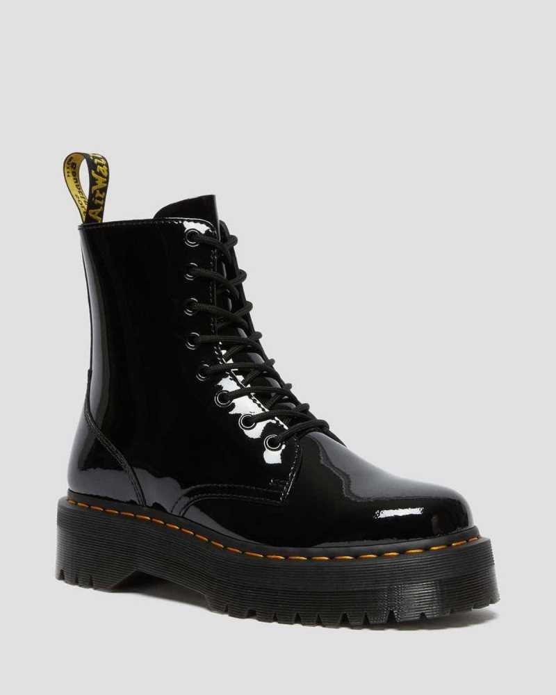 Dr Martens Jadon Patent Lær Platform Boots Støvletter Herre Svarte | WUDJA6950