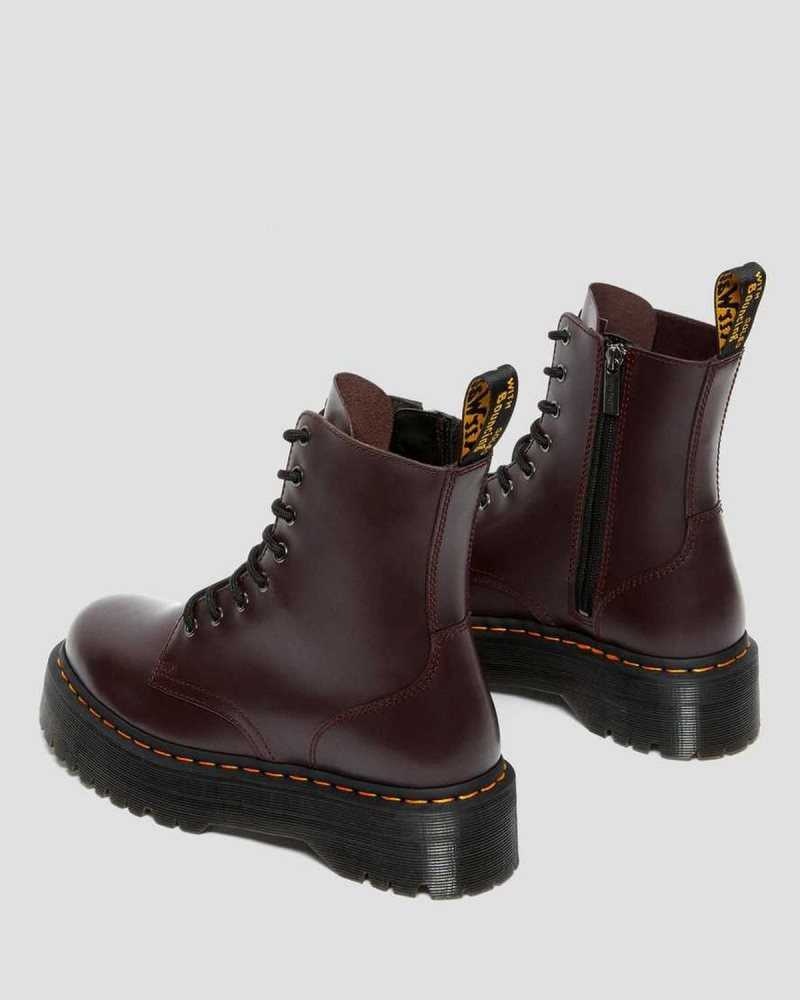 Dr Martens Jadon Smooth Lær Platform Boots Støvletter Dame Burgunder | BUSXH0168