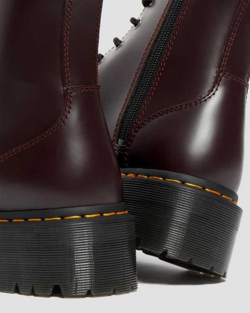 Dr Martens Jadon Smooth Lær Platform Boots Støvletter Herre Burgunder | TBFPG2315