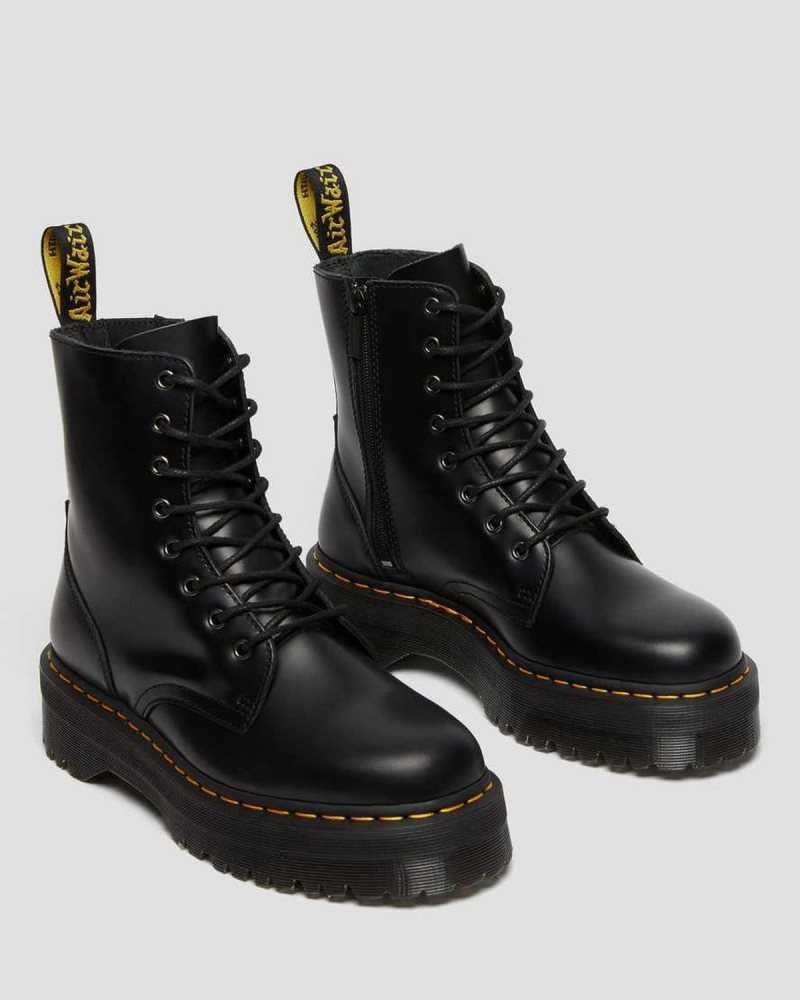 Dr Martens Jadon Smooth Lær Platform Boots Støvletter Herre Svarte | PNKBL5860