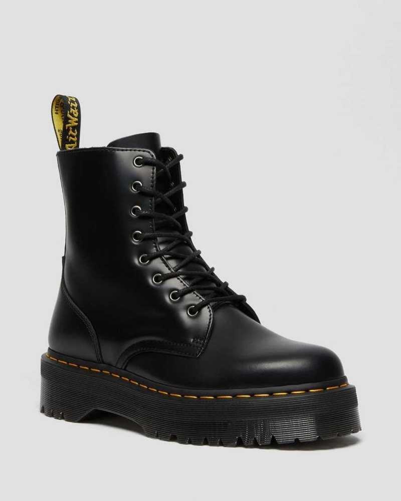 Dr Martens Jadon Smooth Lær Platform Boots Platform Støvler Dame Svarte | LCWJF4607