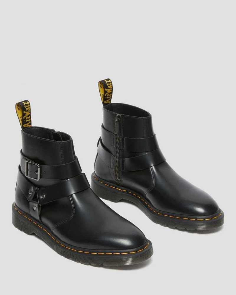 Dr Martens Jaimes Lær Harness Chelsea Boots Støvletter Dame Svarte | DOLMK4820