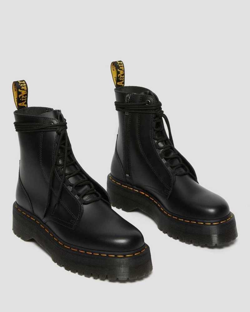 Dr Martens Jarrick Smooth Lær Platform Boots Platform Støvler Herre Svarte | GPRNK1534