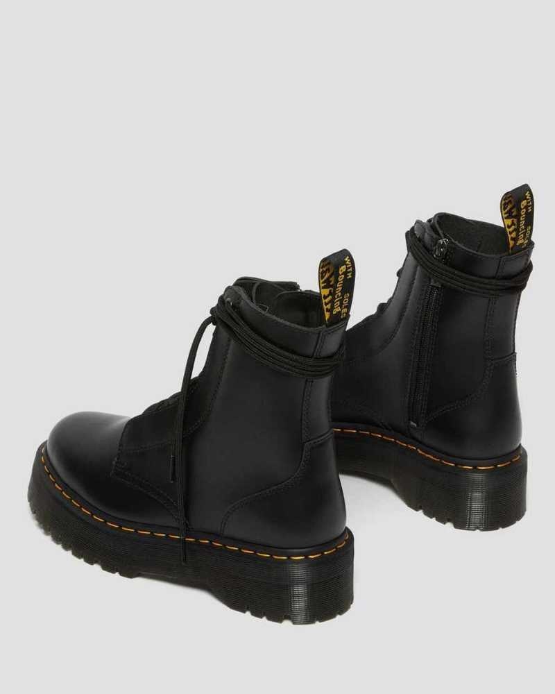 Dr Martens Jarrick Smooth Lær Platform Boots Platform Støvler Herre Svarte | GPRNK1534