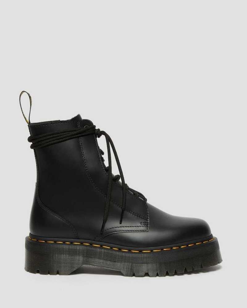 Dr Martens Jarrick Smooth Lær Platform Boots Platform Støvler Herre Svarte | GPRNK1534