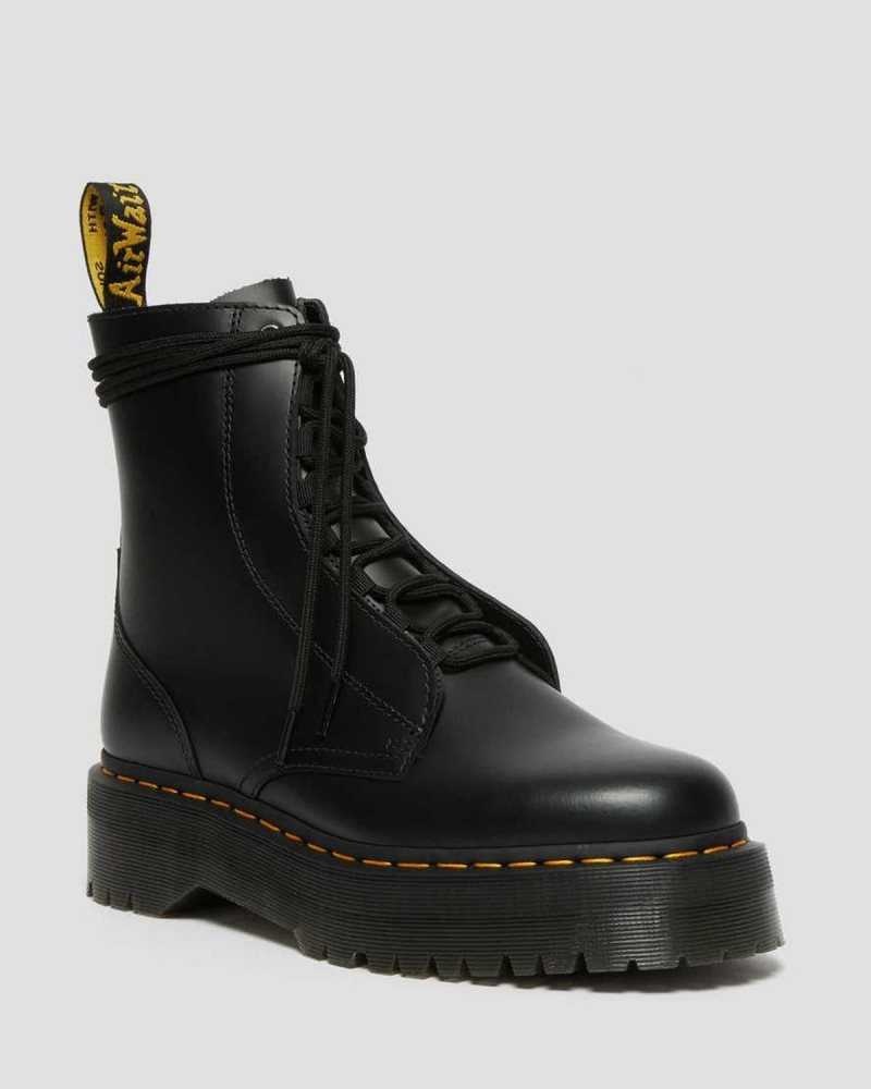 Dr Martens Jarrick Smooth Lær Platform Boots Platform Støvler Herre Svarte | GPRNK1534