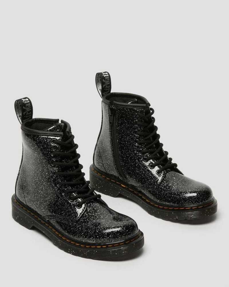 Dr Martens Junior 1460 Glitter Blonder Up Boots Støvler Barn Svarte | QKRCS6471