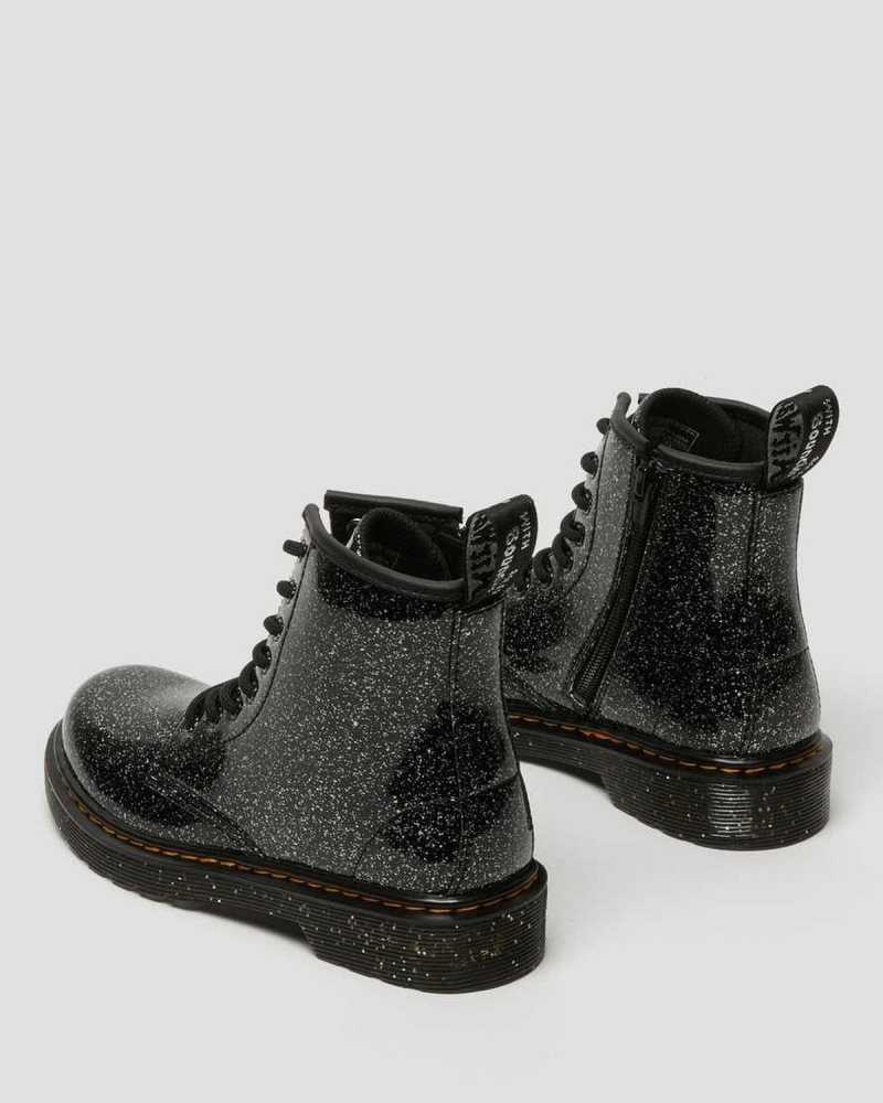 Dr Martens Junior 1460 Glitter Blonder Up Boots Støvler Barn Svarte | QKRCS6471